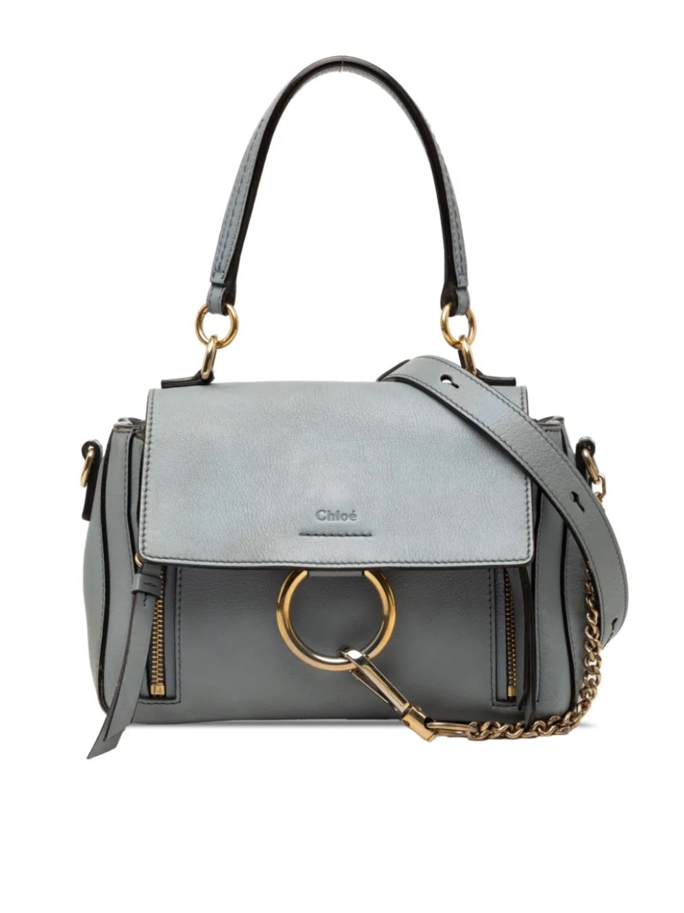 Chloe Faye Day Leather Satchel - Cloudy Blue